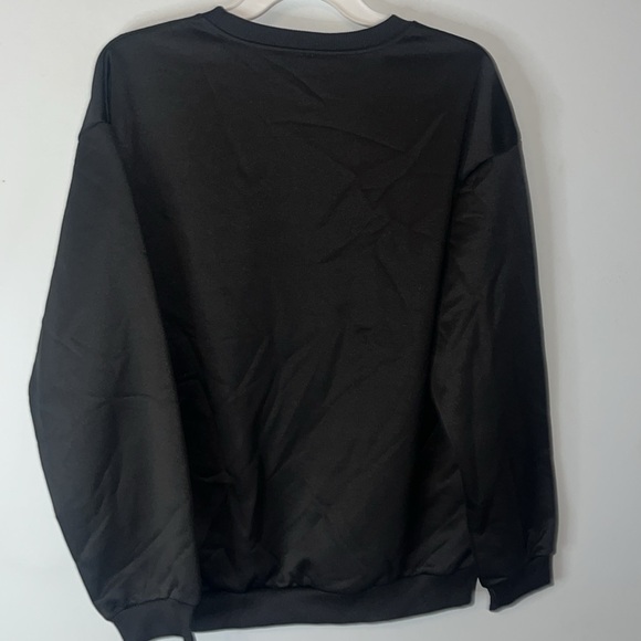 NWT Ariat Denim SWEATSHIRT Sz Medium Crew Neck Black Bull Denim Longhorn - Picture 4 of 6